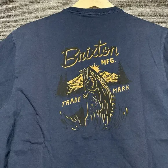 Brixton Shirt Men's Small Blue Short Sleeve Standard Fit - Picture 13 of 14